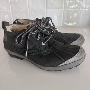 UGG Magpie Duck Boots Womens 6.5 Low Top Lace Up Black Suede Waterproof 5185